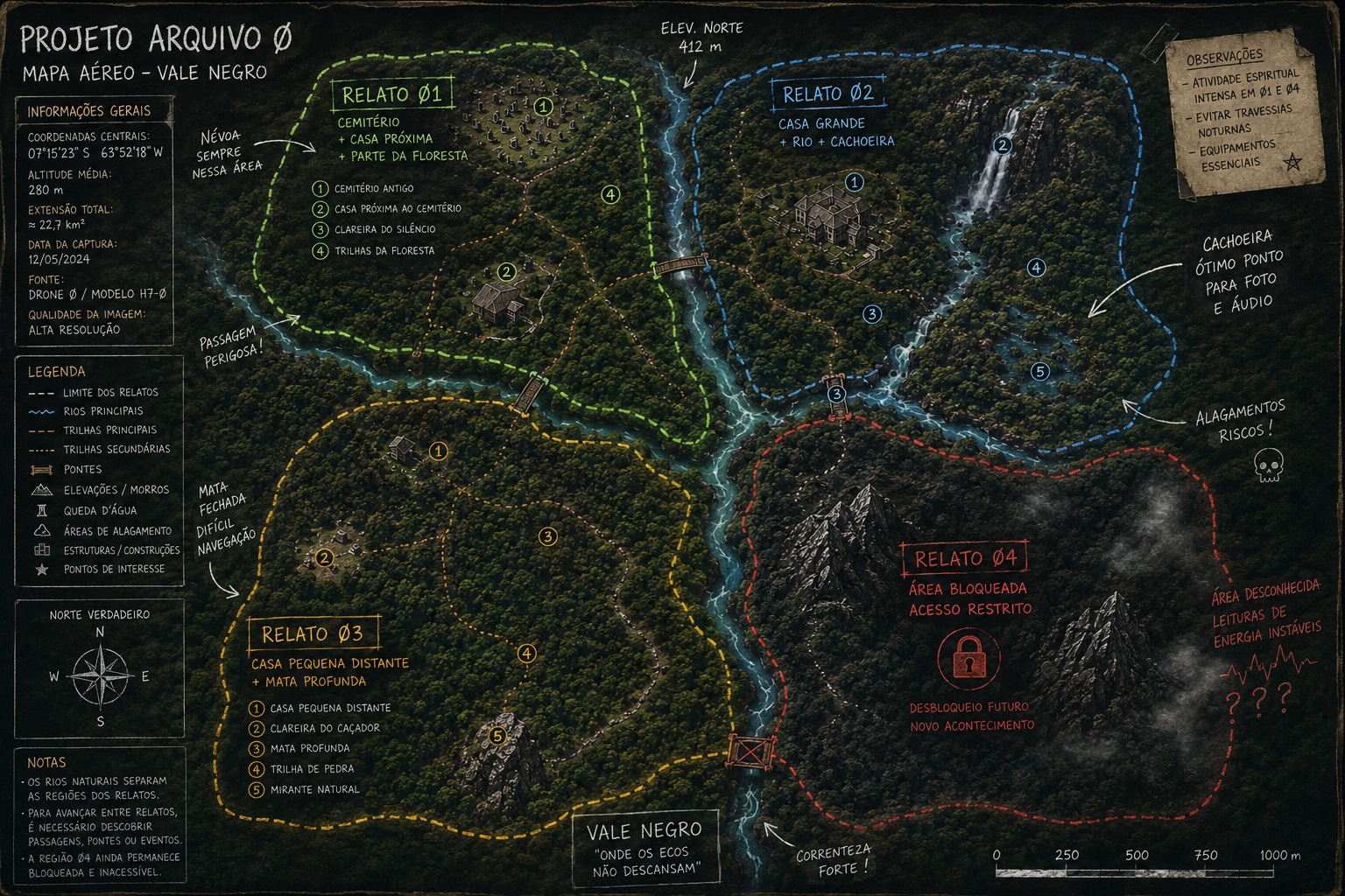 Primeiros mapas e rabiscos do ARQUIVO Ø